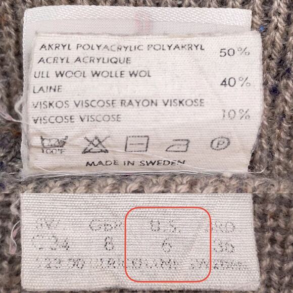 Vintage 90s Wool Oatmeal Gray Sweater Cabincore Scandi Nordic Neutral Earthy 6 - Picture 11 of 11